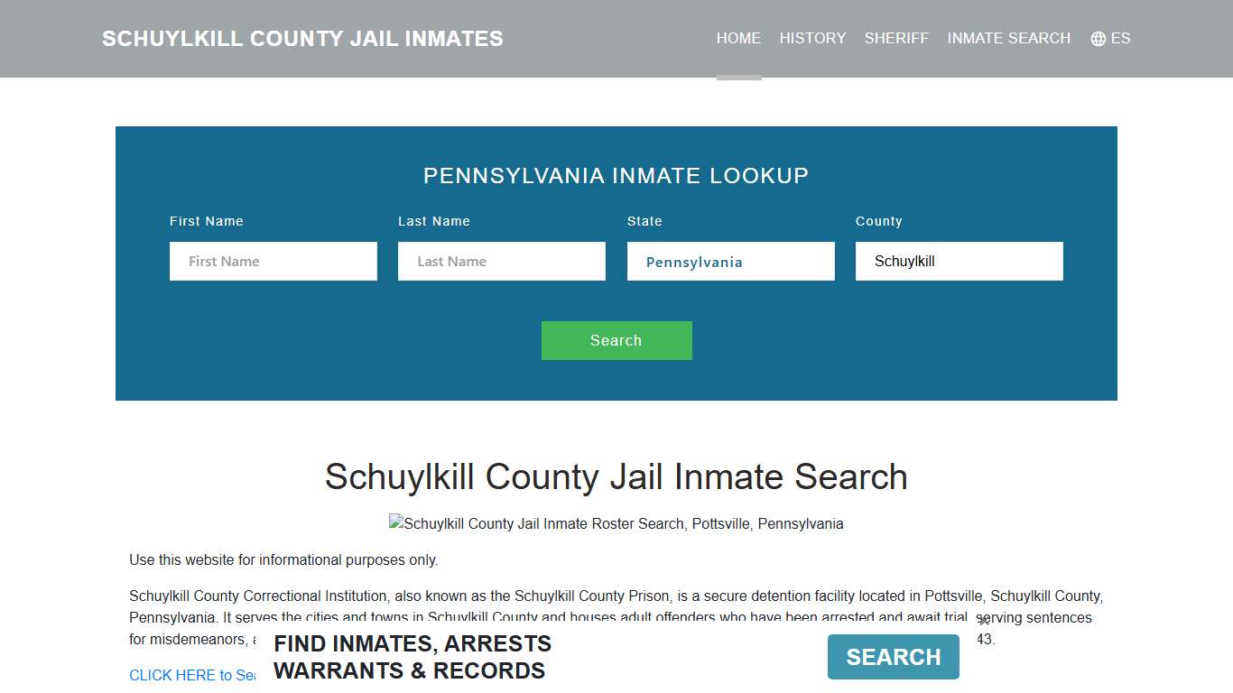 Schuylkill County Jail Inmate Roster Lookup, Pottsville, PA
